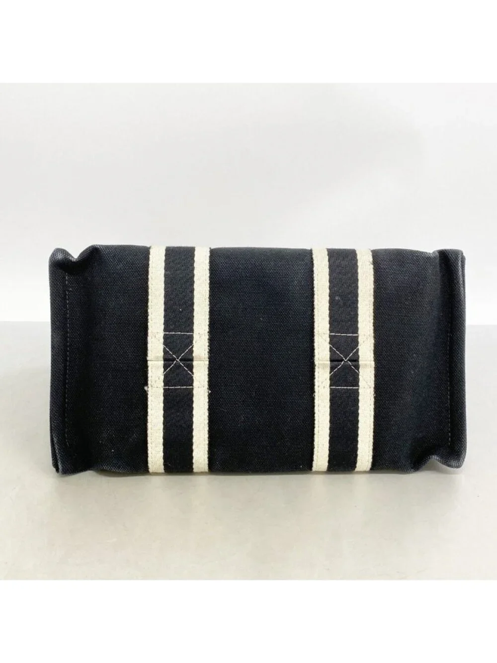 Hermes Tote Bora PM Canvas Black Silver